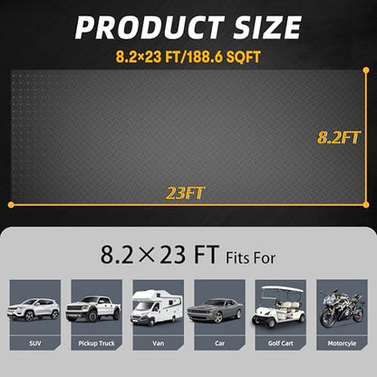 8.2 x 23 ft Garage Floor Mat (Black / 8.2 x 23 ft)