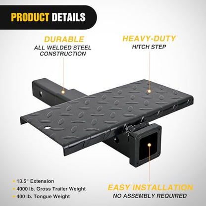 Hitch Extender with Step 2" Receiver 14"x7" Anti (Hitch Extender with Step)