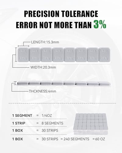 1 4 oz Stick On Wheel Weights 240pcs Easy Peel Grey (Gray / 0.25oz-240PCS)