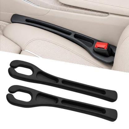 Car Seat Gap Filler Organizer 2 PCS Black Universal Seat Gap Plug Blocker Anti (Style 3 / Black)