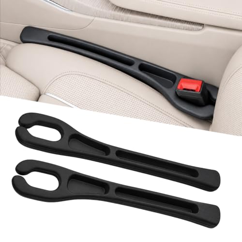 Car Seat Gap Filler Organizer 2 PCS Black Universal Seat Gap Plug Blocker Anti (Style 3 / Black)