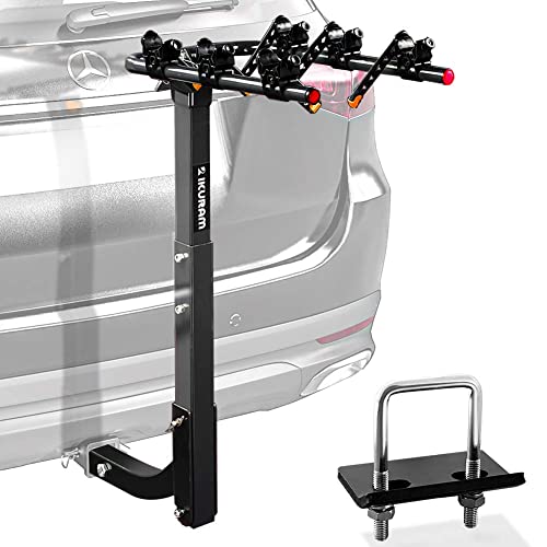3 Bike Rack Bicycle Carrier Racks Hitch Mount Double Foldable Rack for Cars Truck SUV Fits 2" Hitch Receiver (3-BIKE RACK)