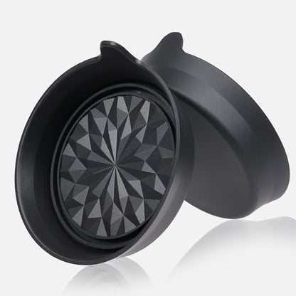 Car Cup Coaster Universal Automotive Waterproof Non (Black Flower Solid / 4 Pack)