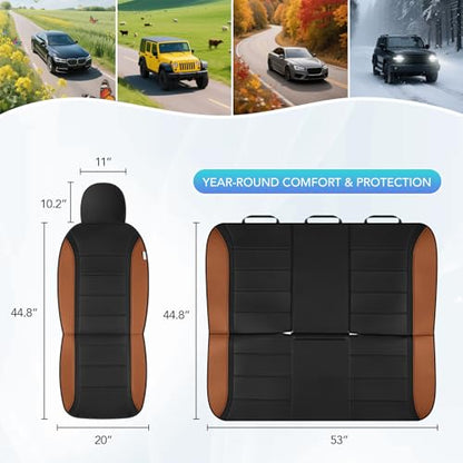 Leather Seat Covers (Brown Full Set)