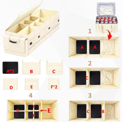 Car Trunk Organizer and Storage for Car (Beige / Large)