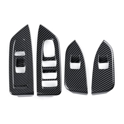 Car ABS Window Lift Control Switch Decals Only for 2025 2026 Subaru Forester Interior Carbon Fiber Style (Window Lift Switch Decal)