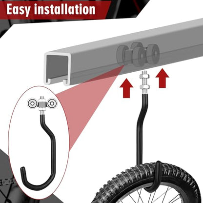 8 Pcs Machine Thread Bicycle Storage Hook (3.15 Inch / Black)