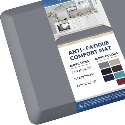 0.8" Thick Kitchen Mat Cushioned Anti Fatigue Rug Comfort Floor Mats (Grey / 70"L x 24"W x 0.8"Th)