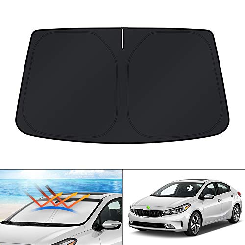 Windshield Sun Shade for Kia Forte 2014 2015 2016 2017 2018 Accessories Custom Fit Window Shade Sun Visor Protector Foldable Blocks UV Rays Keep Your Car Cooler (FOR | Kia Forte 2014-2018)