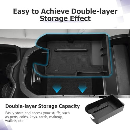 for 2025 Toyota RAV 4 Accessories Compatible with 2019 2020 2021 2022 2023 2024 2025 Toyota RAV 4 Front Center Console Organizer