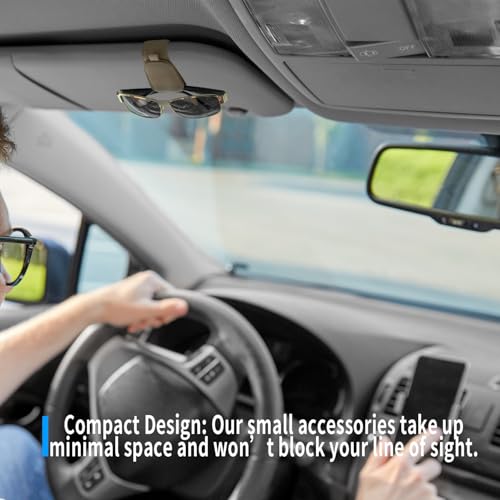 2 Packs Magnetic Sunglass Holder for Car Visor (Beige / 2pcs)