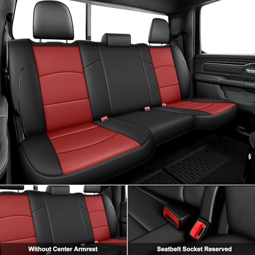 Seat Covers for Ram 2500 (Black+Red / Ram 2019-2026 2500 Full Set)