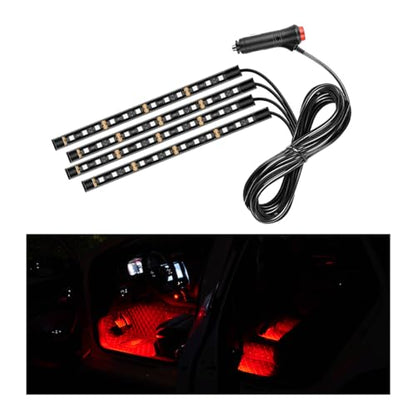 Car LED Strip Light (Connection Type: Cigarette Lighter / Red-48 LEDs)
