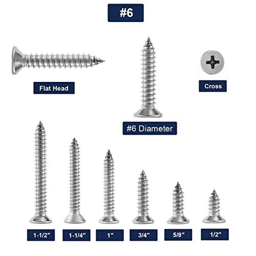 6 x 5 8" Wood Screw 100Pcs 18 (#6 x 5/8")