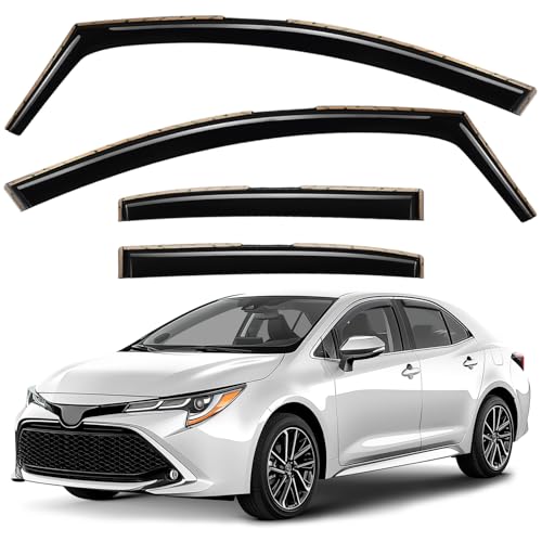 Window Deflectors Smoke Tinted in (For Corolla 20-26 Sedan)