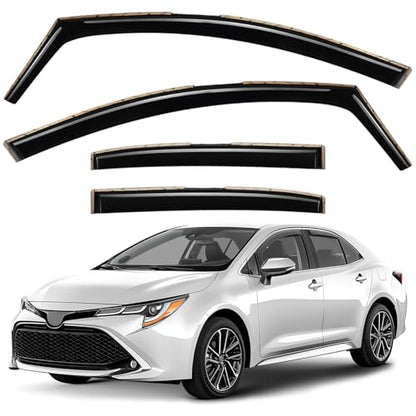 Window Deflectors Smoke Tinted in (For Corolla 20-26 Sedan)