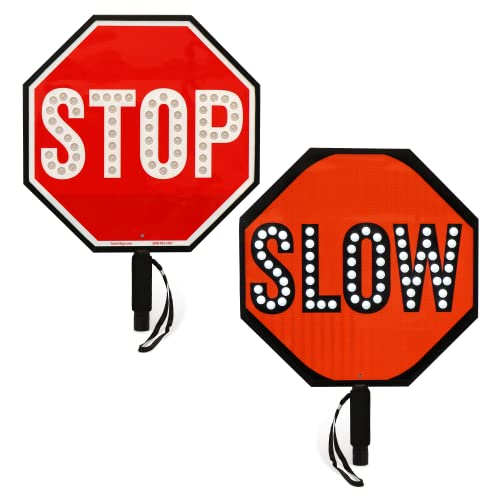 LED STOP SLOW Paddle (18" x 18")