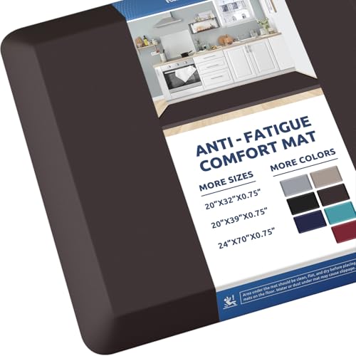 0.8" Thick Kitchen Mat Cushioned Anti Fatigue Rug Comfort Floor Mats (Chocolate / 70"L x 24"W x 0.8"Th)