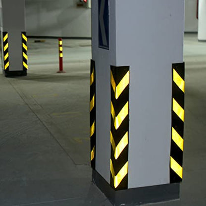 Reflective Rubber Wall Corner Guard (1pcs / Black+yellow)