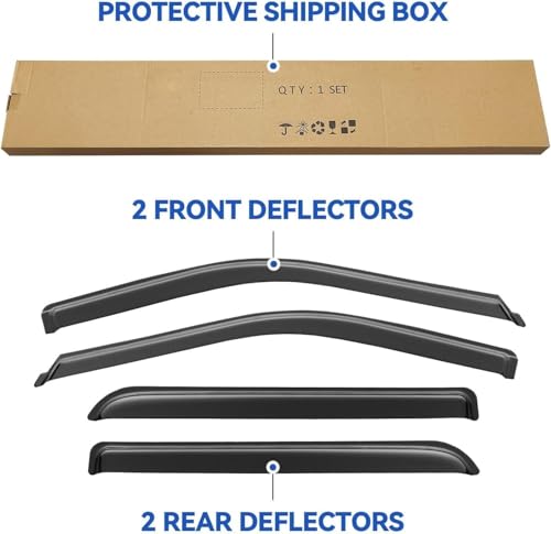 Window Visors Rain Guards for 2017 (2017-2026 F250-F550 supcrew)