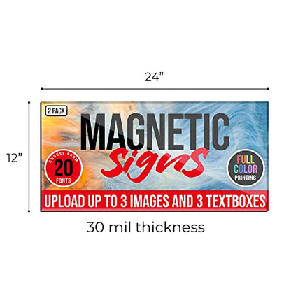 2 Pack Personalized Magnetic Signs for Vehicles (Design E)