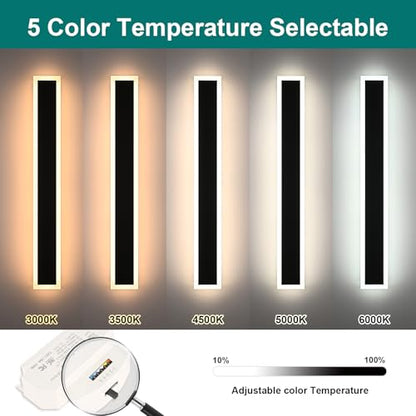 2 Pack Modern Outdoor Long Wall Lights Fixture (LED-2 Pack / 40 inch)
