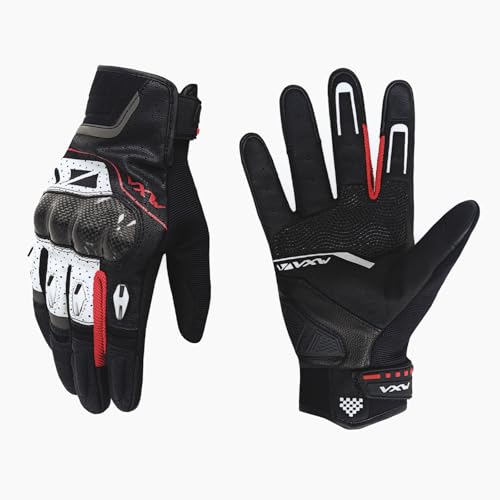 Motorcycle Gloves for Men Women (Black White / Medium)