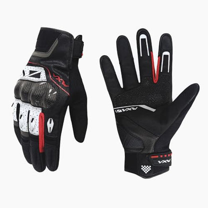 Motorcycle Gloves for Men Women (Black White / Medium)