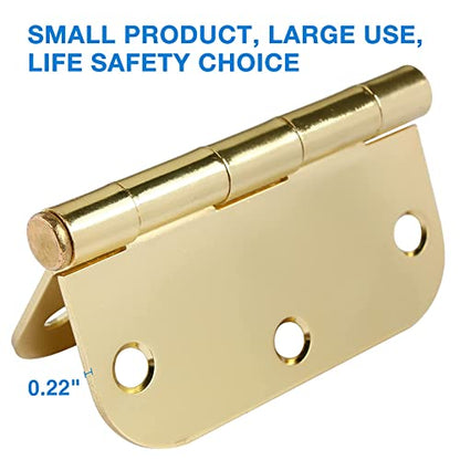 Rounded Door Hinges 3.5" X 3 1 (Polished Brass-Rounded / 18 Pack)