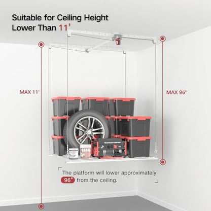 Overhead Garage Storage Rack (White)