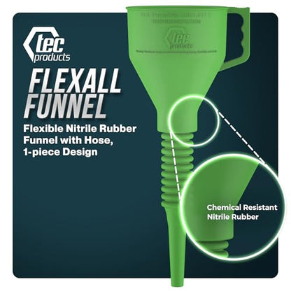 FlexAll Long Flexible Oil Change Funnel (Green / Large)