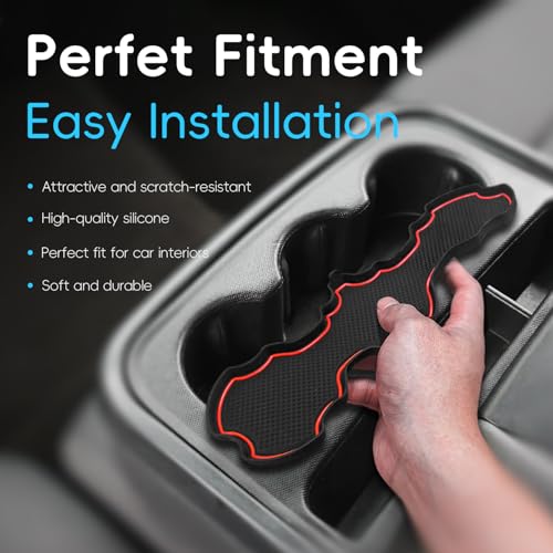 Silicon Organizer Tray Mat Compatible with Silverado 1500 BenchSeats (Red / 5 piece/set)