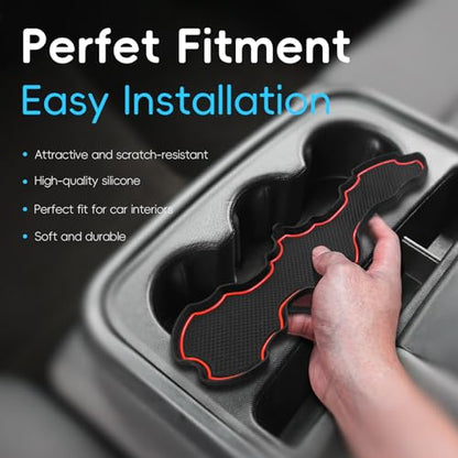 Silicon Organizer Tray Mat Compatible with Silverado 1500 BenchSeats (Red / 5 piece/set)