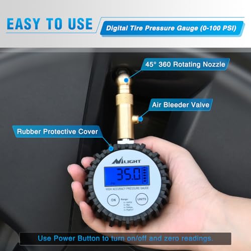 Digital Tire Pressure Gauge 100PSI ANSI 2A Certified (Digital Tire Gauge)
