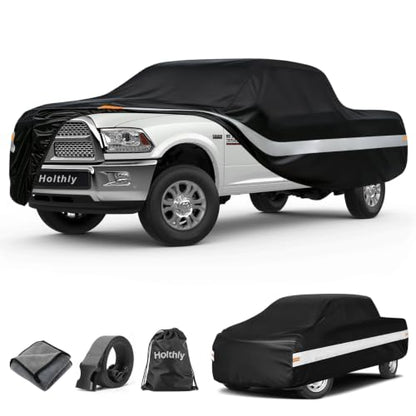 10 Layers Truck Cover Waterproof All Weather Custom Fit Dodge Ram 2500 3500 (Black Gray / Custom Fit for Dodge Ram 2500/3500)