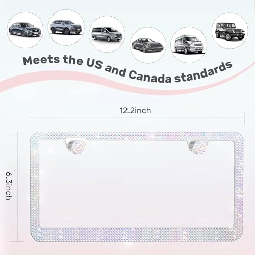 2 Pack License Plate Frames for Women (Colorful (2PCS))
