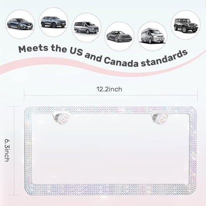 2 Pack License Plate Frames for Women (Colorful (2PCS))