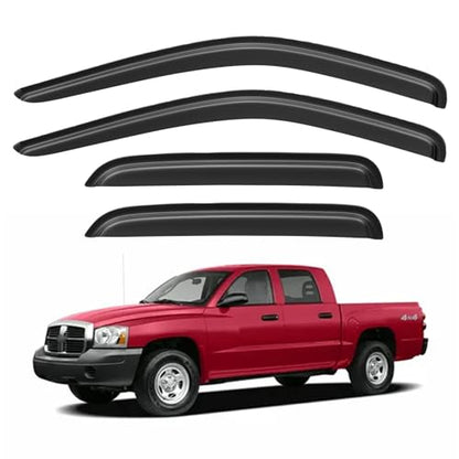 Window Visors Rain Guards for 2005 (2005-2010 Dodge Dakota Crew Cab)