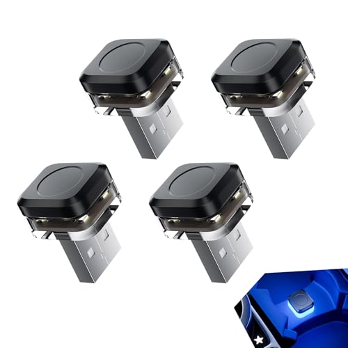 4 PCS Car Interior USB LED Lights