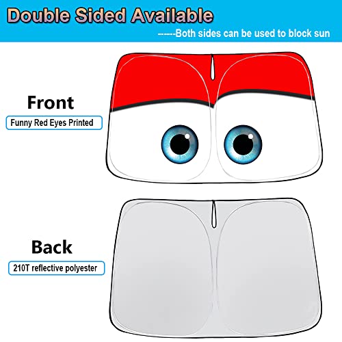 Windshield Sun Shade for 2017 (Red / Tesla Model Y/3 (Custom Fit))
