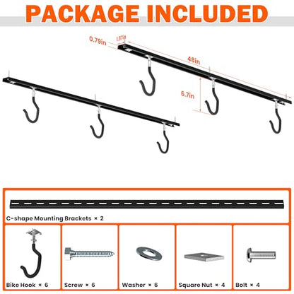 Ceiling Bike Rack for Garage (Fixed Bracket)