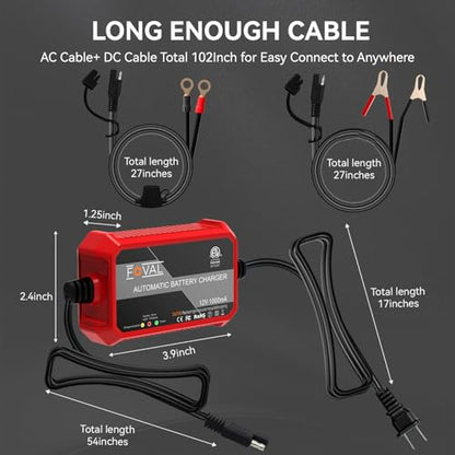 2 Pack] FOVAL Fully Automatic Trickle Charger