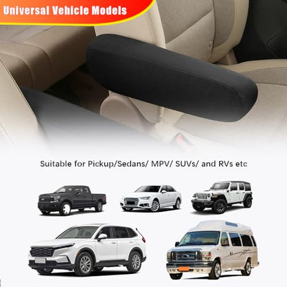 4PC Car Front Seat Armrest Covers (Black-4PC)