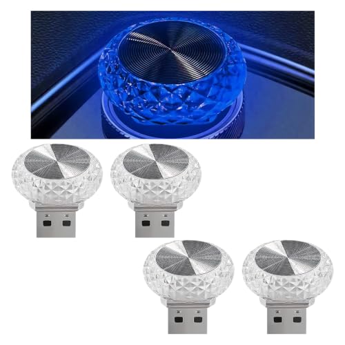4 PCS USB LED Car Interior Atmosphere Lamp (Blue)