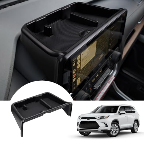 Center Console Dash Organizer for 2024 2025 Toyota Grand Highlander Accessories Dashboard Insert Tray with Cellphone Holder Storage Box with Anti (Dash Organizer)