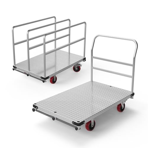 2-in-1 Steel Panel Truck, 3000 lb Drywall Cart, 44 x 28 in (44 x 28 Inch)