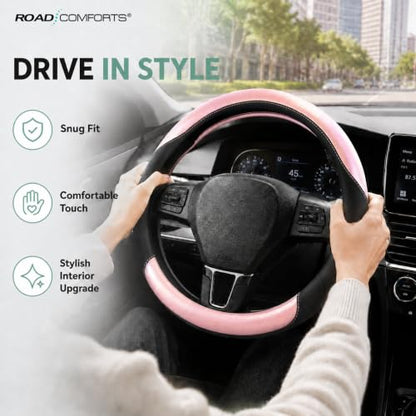 Steering Wheel Cover (Black&Pink)