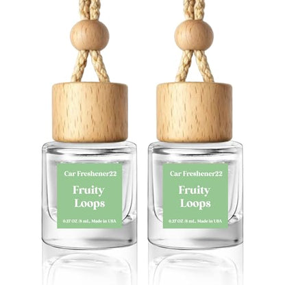 Car Air Freshener Diffuser 2 Pack Hanging Fruit Loops Car Air Freshener for Women 45+ days Long Lasting Fragrance Made in USA