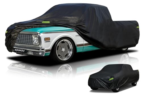 Waterproof Pickup Truck Cover All Weather (Truck M up to 210", Max Cab Length 150" / black)