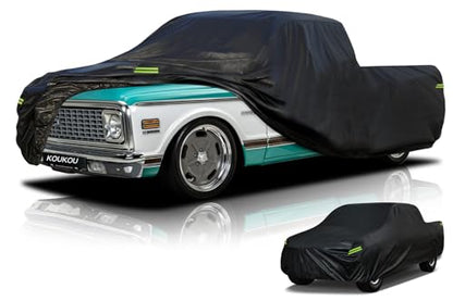 Waterproof Pickup Truck Cover All Weather (Truck M up to 210", Max Cab Length 150" / black)